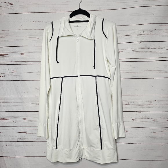 Athleta Jackets & Coats Athleta White Spinnaker Long Sun Jacket